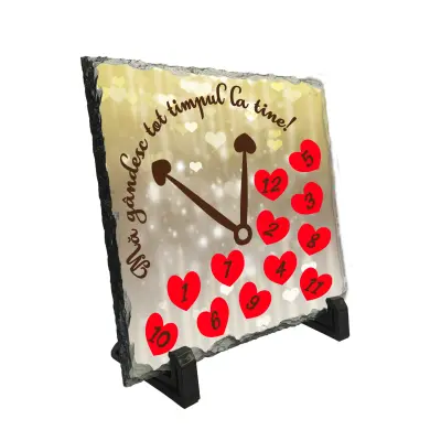 Ma gandesc tot timpul la tine, piatra ardezie personalizata, cu mesaj model, pa083